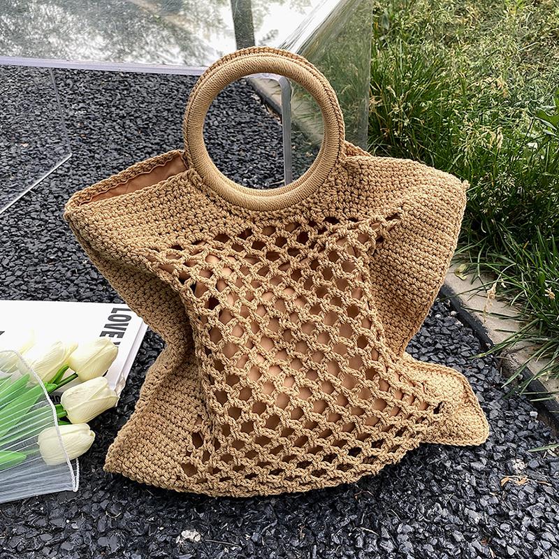 Handwoven Cotton Net Tote Bag-2yzshop