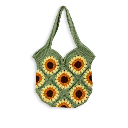 Hand-Knitted Sunflower Shoulder Bag in Wool-2yzshop