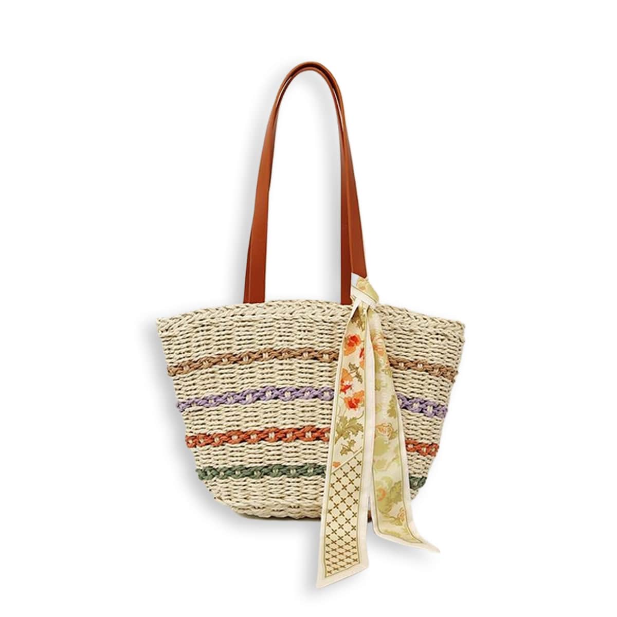 Colorful Rattan Single-Shoulder Bag-2yzshop