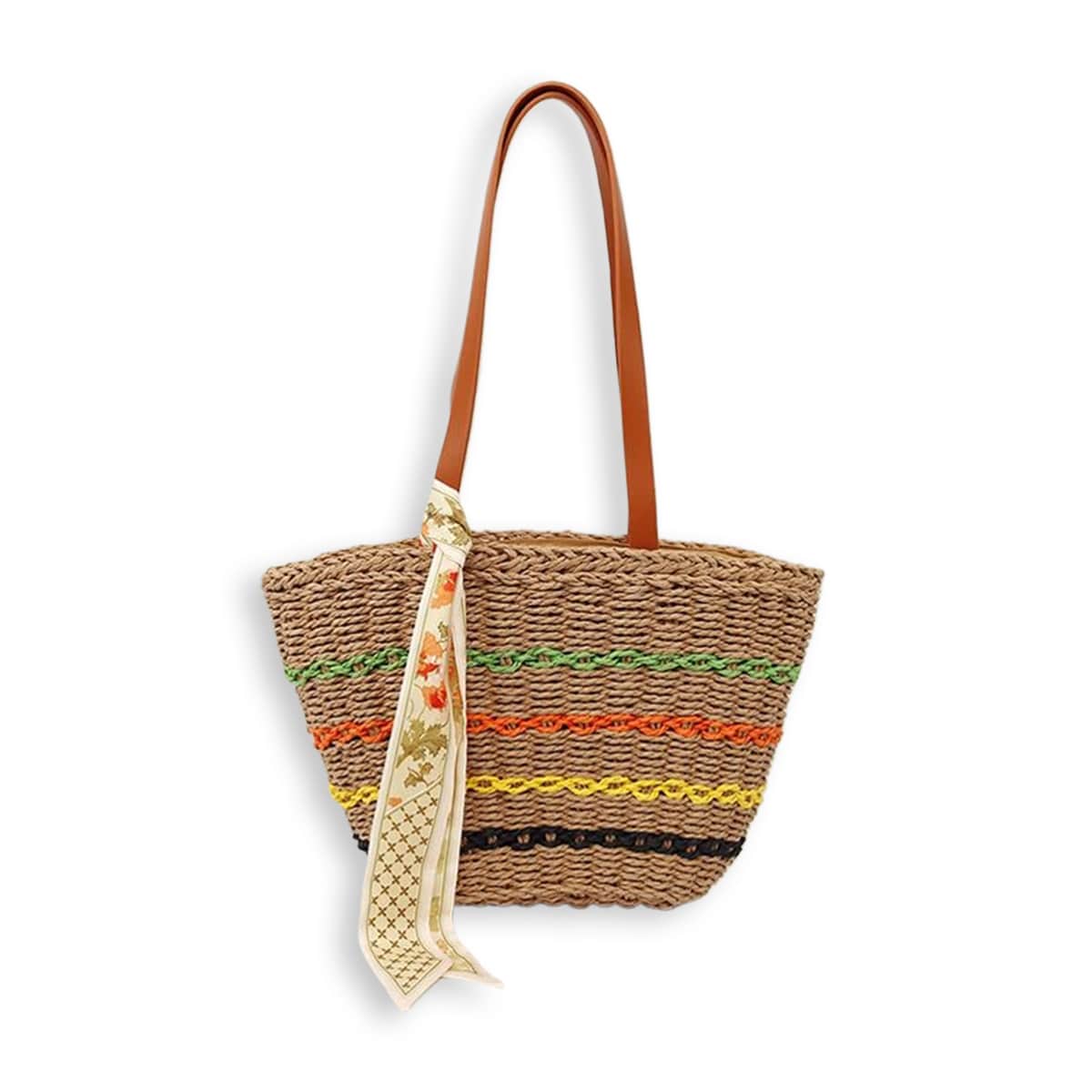 Colorful Rattan Single-Shoulder Bag-2yzshop