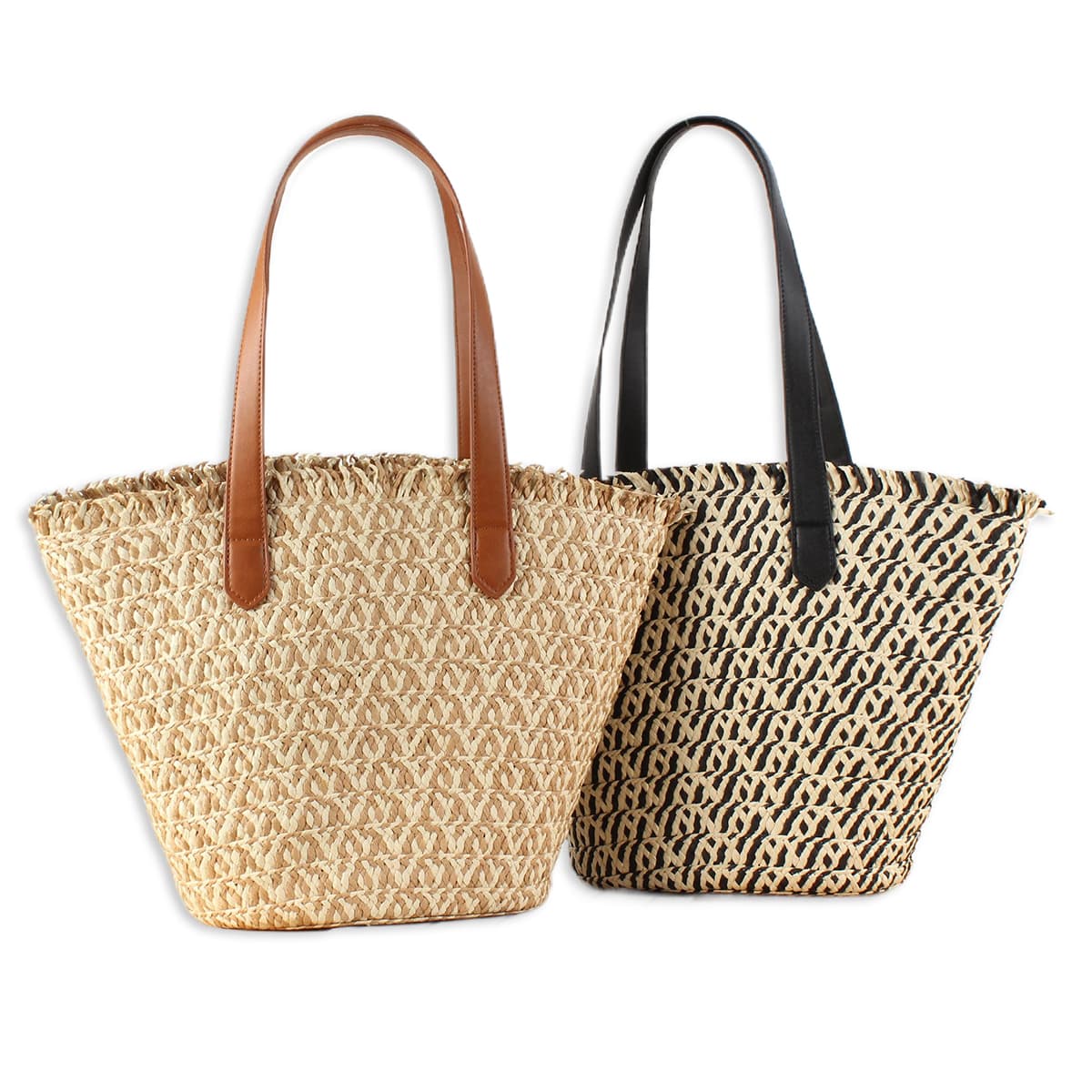 French-Inspired Casual Handmade Raffia Shoulder Bag