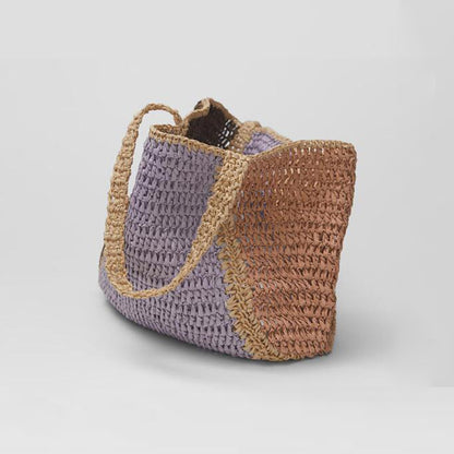 Lavender Two-Tone Large Capacity Tote Bag-2yzshop