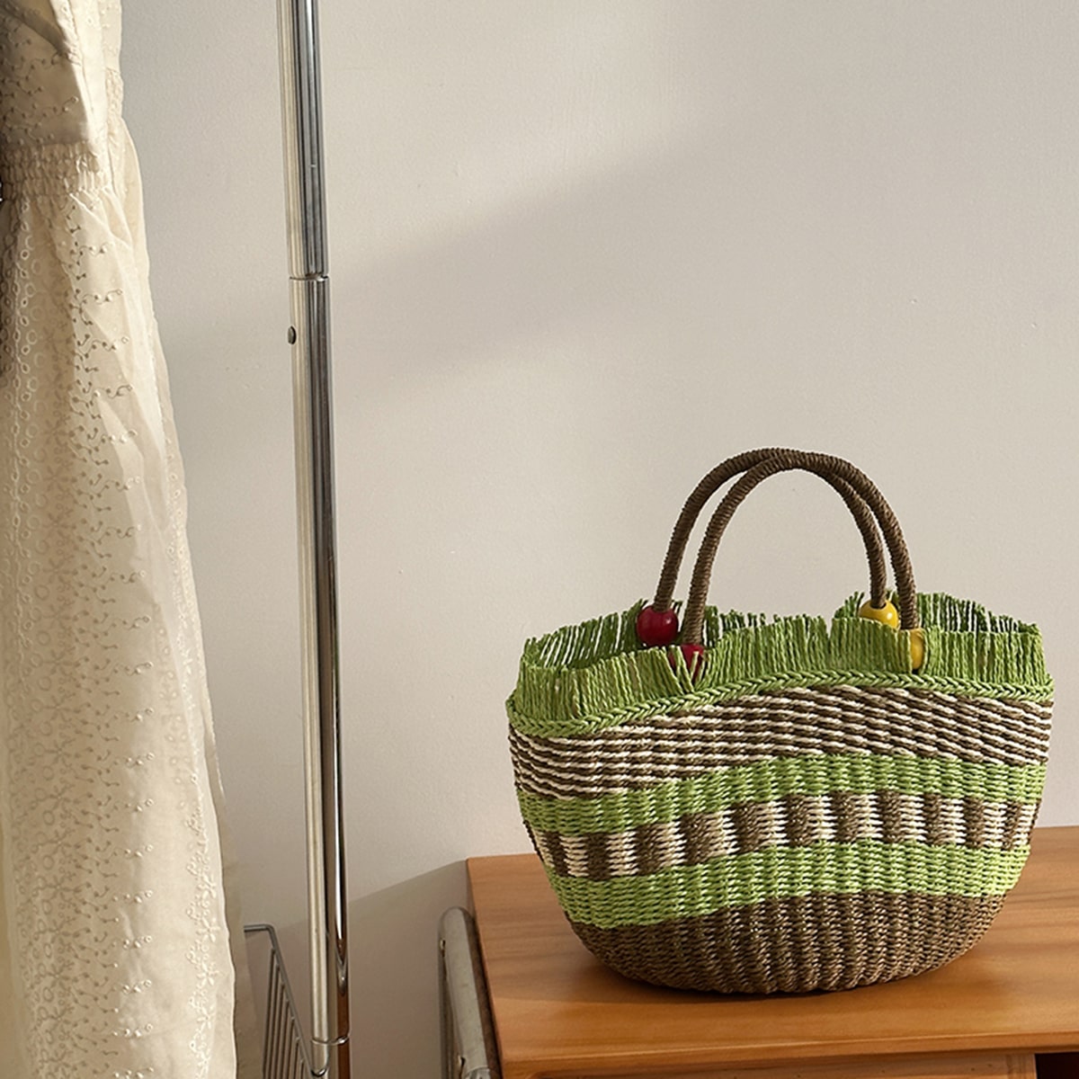 Wooden Fruit-Inspired Large Capacity Handbag-2yzshop