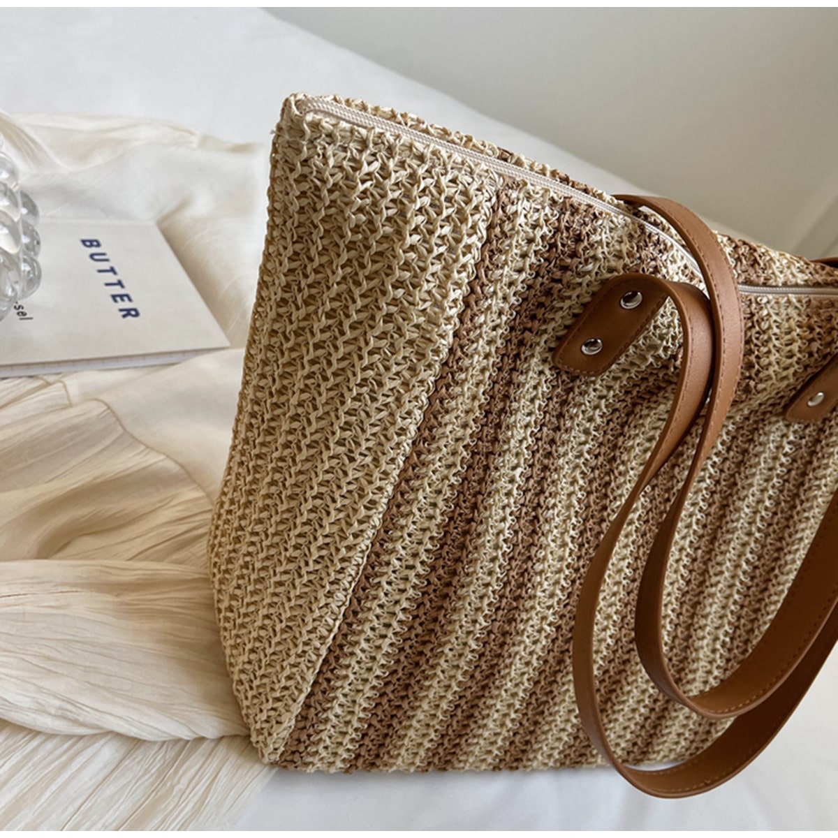 Large Capacity Minimalist Rattan Tote Bag-2yzshop