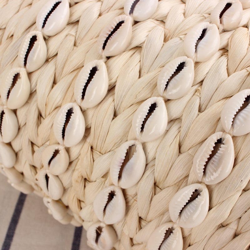 Straw Woven Shell Bucket Handbag-2yzshop