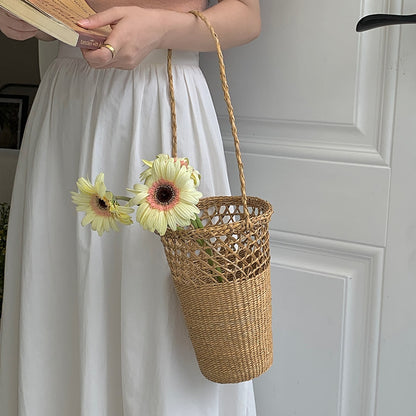 French Bucket Woven Shoulder Bag-2yzshop