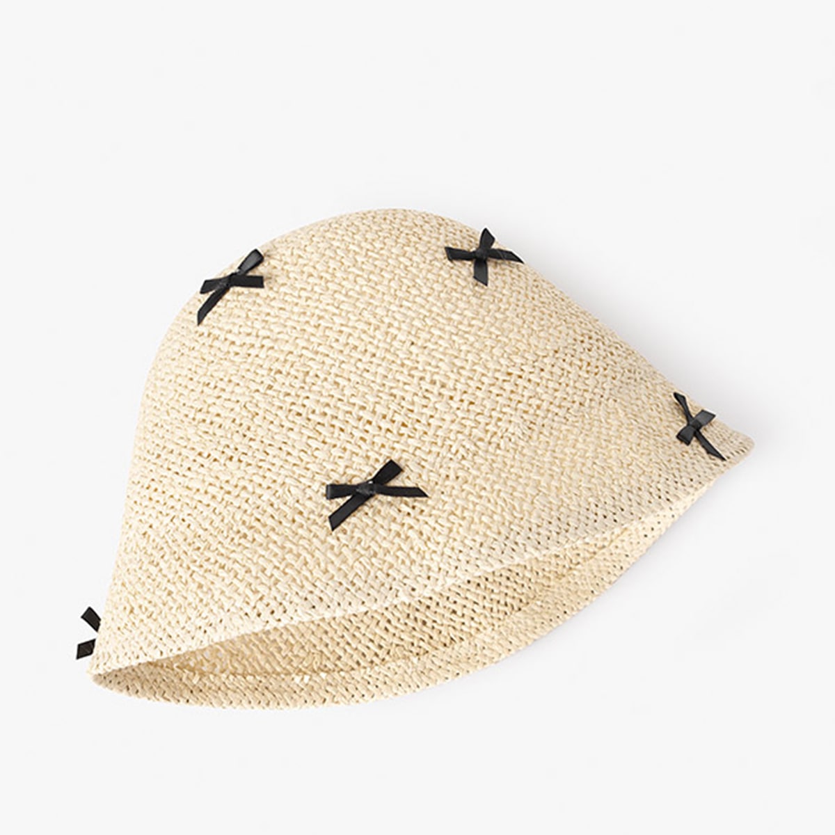 Bowknot Bucket Straw Hat-2yzshop