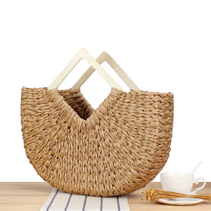 Diamond-Shaped Handbag Woven With Gold Thread And Reed-2YZ Shop