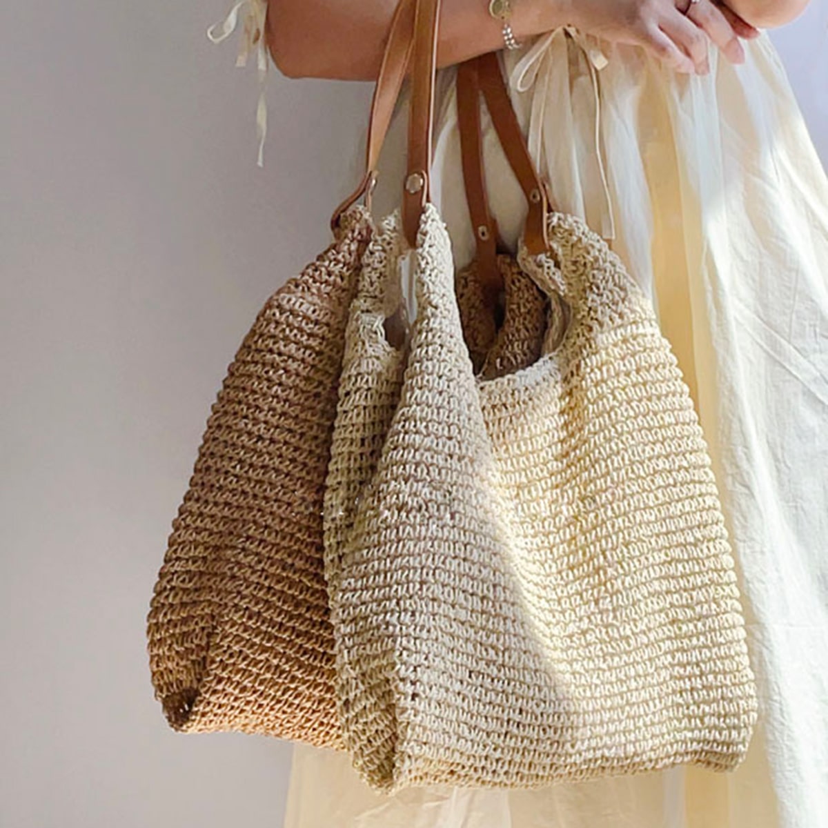 Eco-Friendly Large Capacity Minimalist Straw Tote Bag-2yzshop