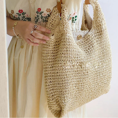 Eco-Friendly Large Capacity Minimalist Straw Tote Bag-2yzshop