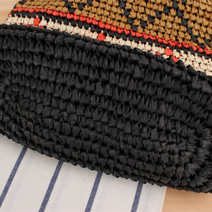 Ethnic-Style Straw Tote Bag-2yzshop