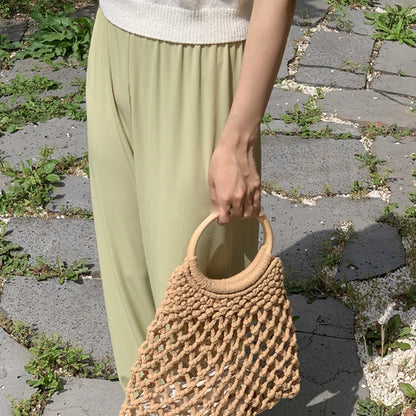 Handwoven Cotton Rope Net HandBag-2yzshop