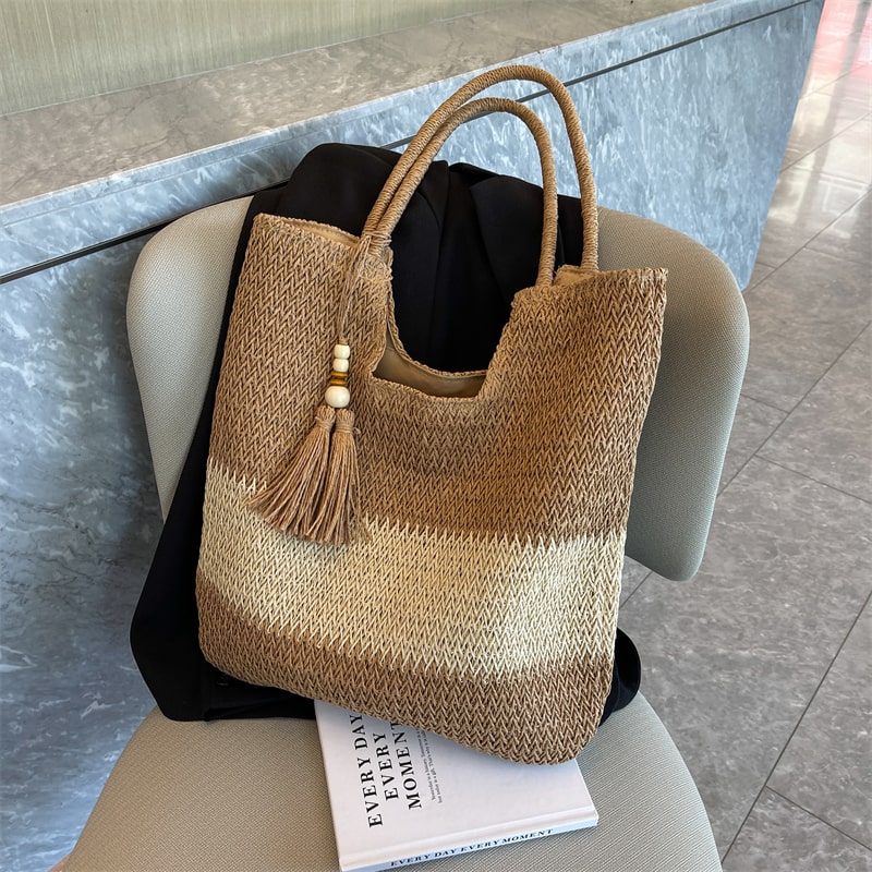 Large Capacity Straw Woven Tote Bag-2yzshop