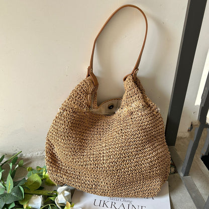 Eco-Friendly Large Capacity Minimalist Straw Tote Bag-2yzshop