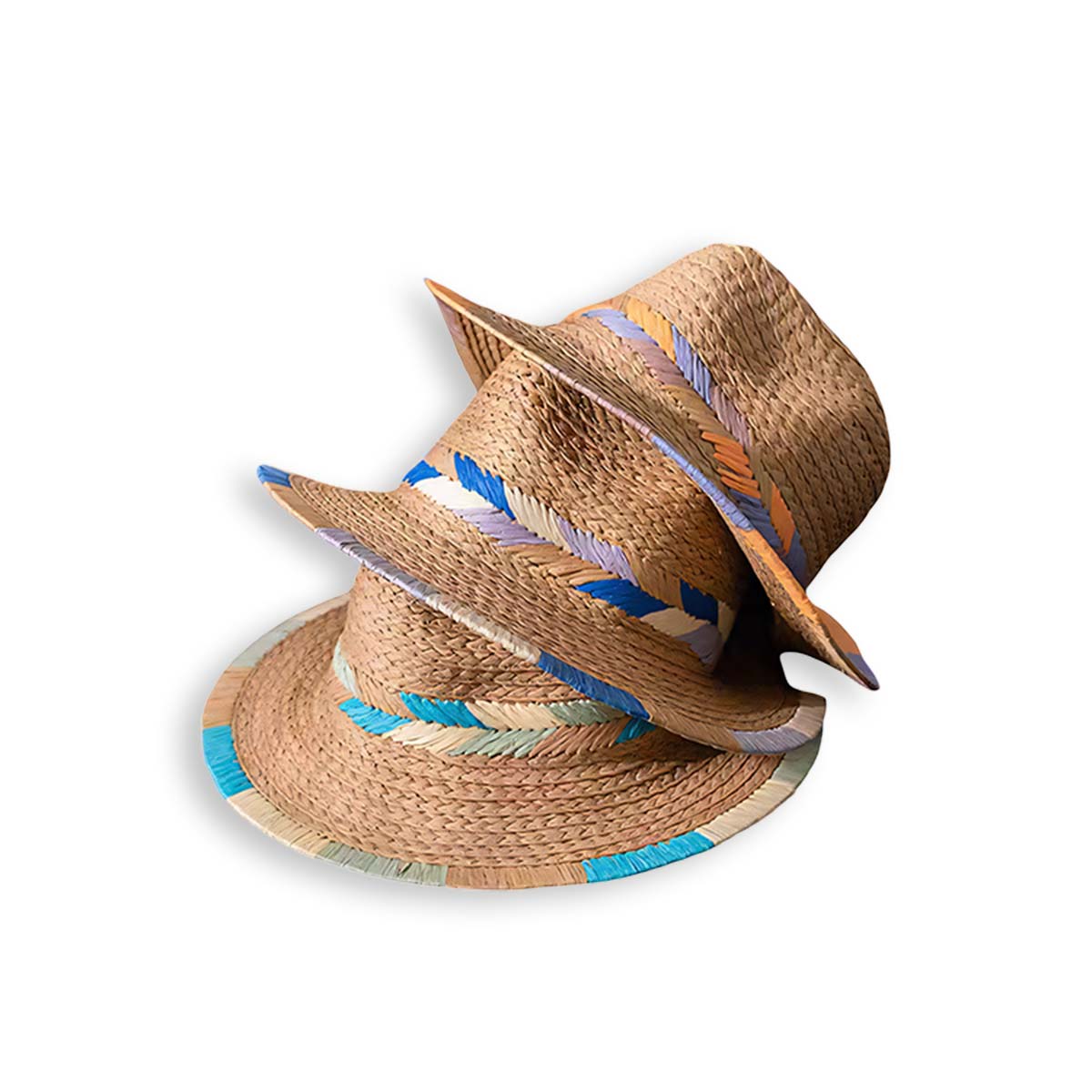 Beach Getaway Color-Edged Fedora Straw Hat-2yzshop