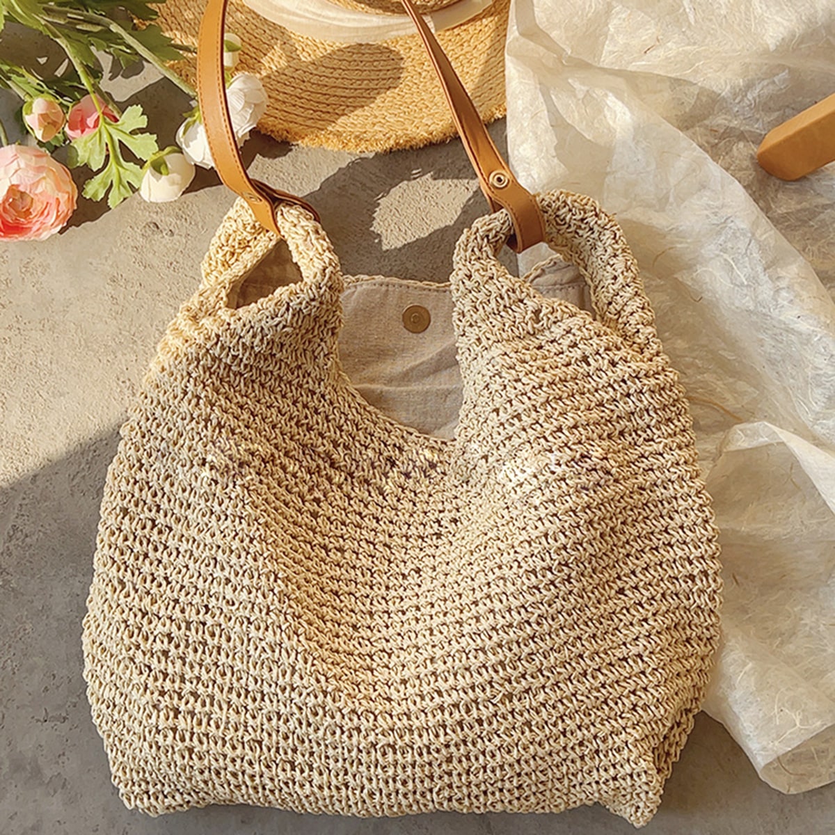 Eco-Friendly Large Capacity Minimalist Straw Tote Bag-2yzshop