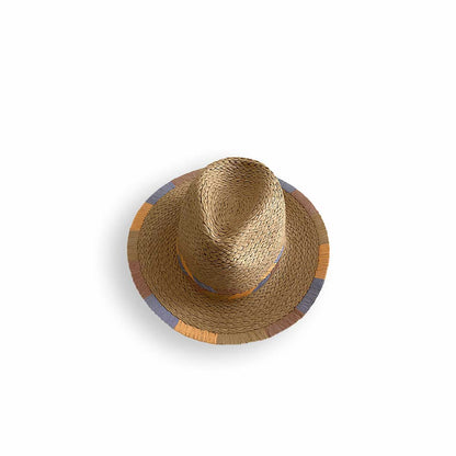 Beach Getaway Color-Edged Fedora Straw Hat-2yzshop