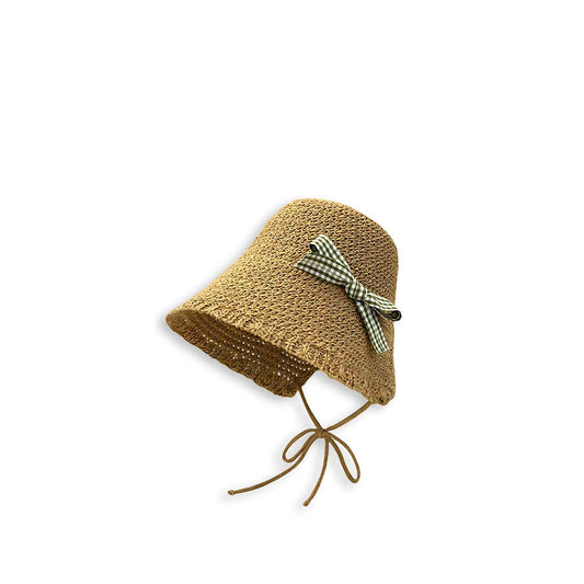 Summer Bow Tie Natural Straw Sun Hat-2yzshop