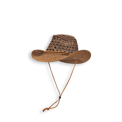 Openwork Straw Western Cowboy Hat-2yzshop