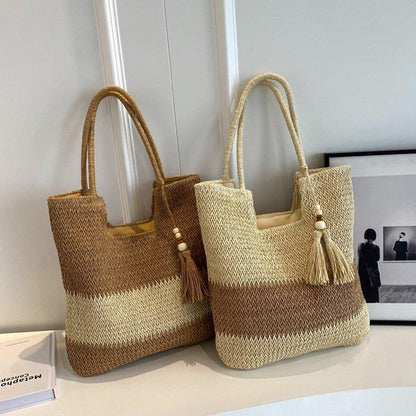 Large Capacity Straw Woven Tote Bag-2yzshop