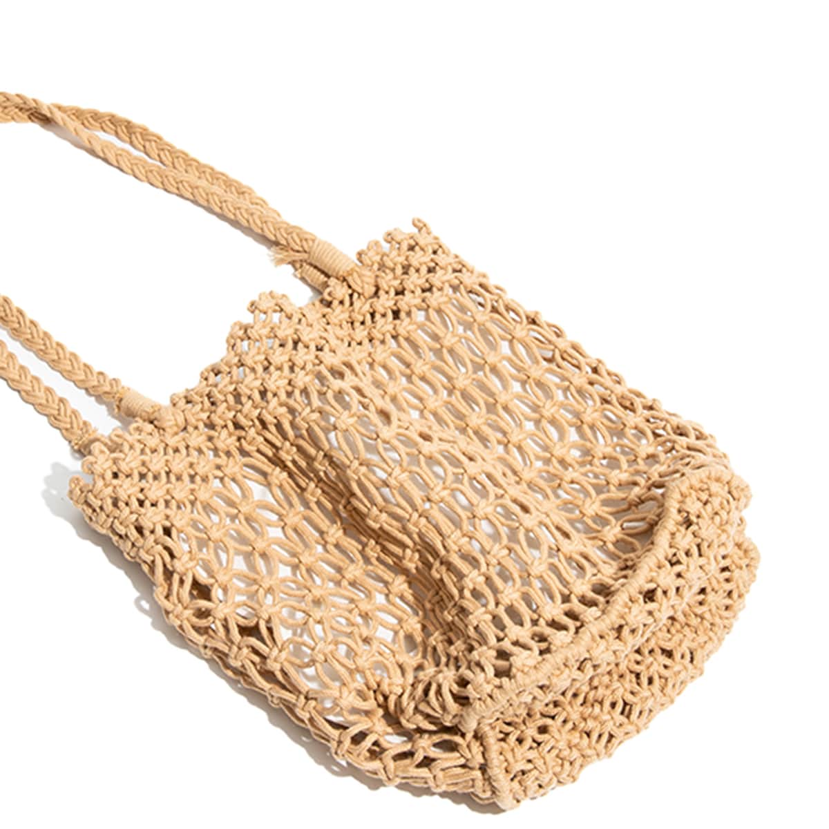 Round Cotton Rope Straw Shoulder Bag-2yzshop