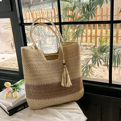 Large Capacity Straw Woven Tote Bag-2yzshop