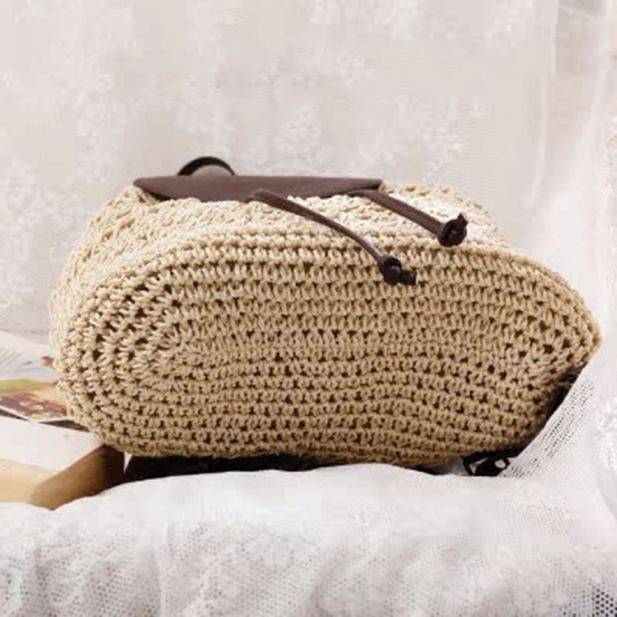 Leisure Holiday Double-Strap Woven StrawBag-2yzshop