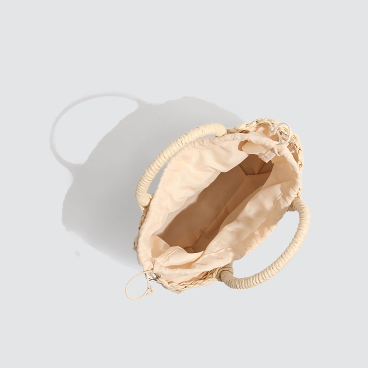 Reed Woven Semi-Circular Basket Handbag-2YZ Shop