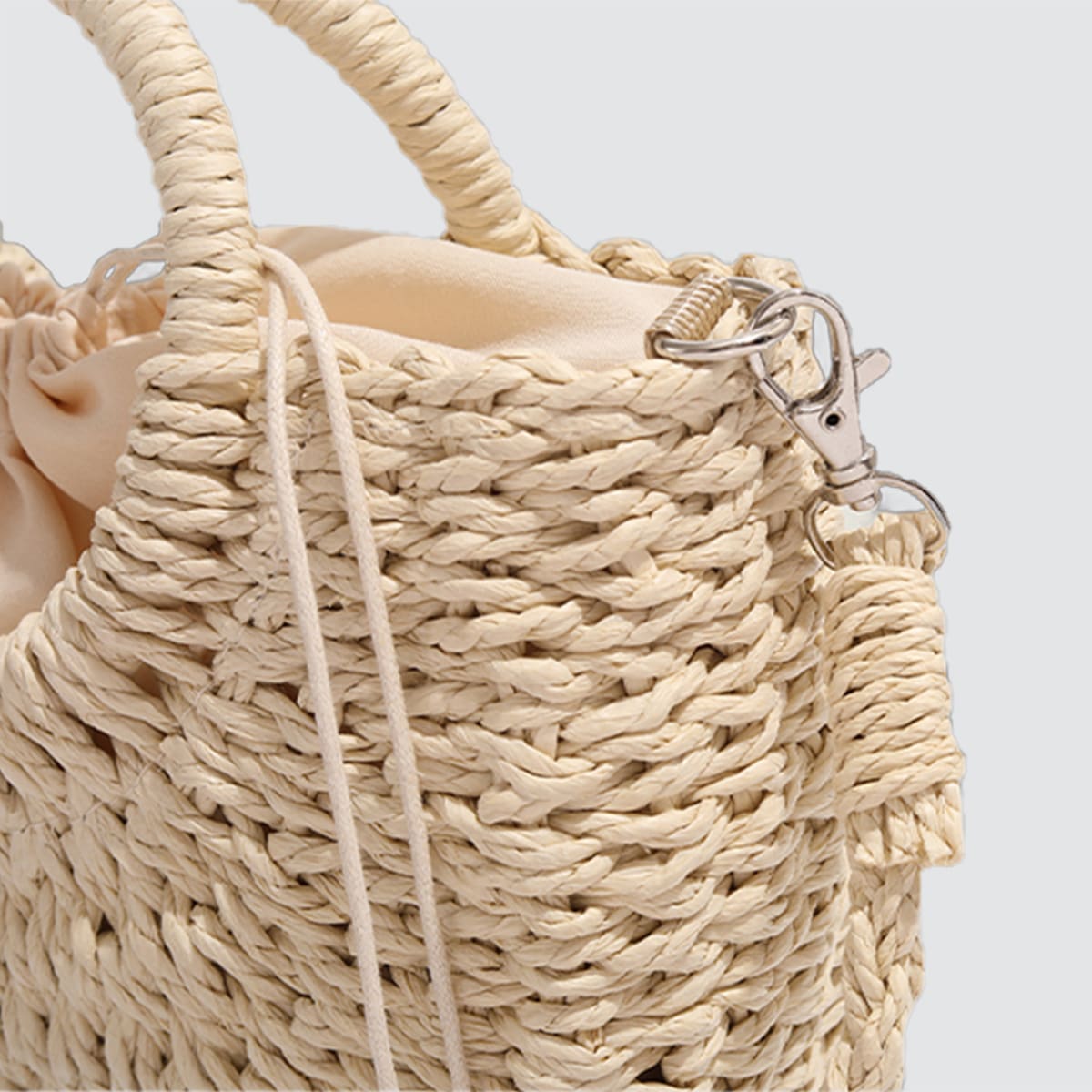 Reed Woven Semi-Circular Basket Handbag-2YZ Shop