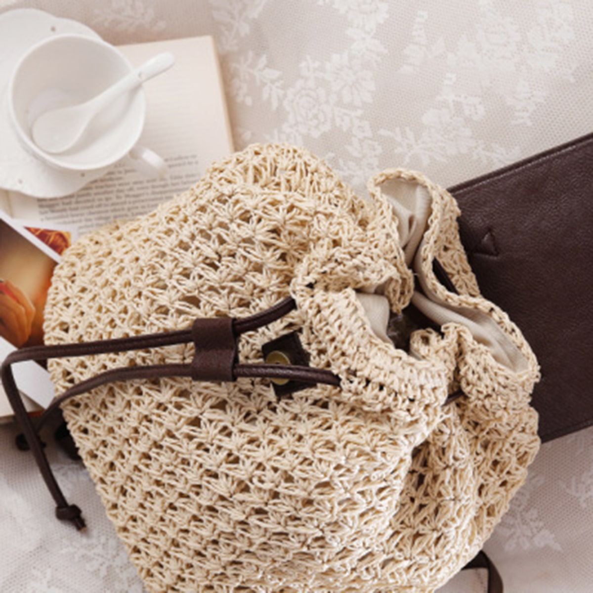 Leisure Holiday Double-Strap Woven StrawBag-2yzshop