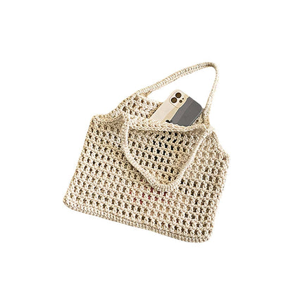 Casual Openwork Trapezoid Handmade HandBag