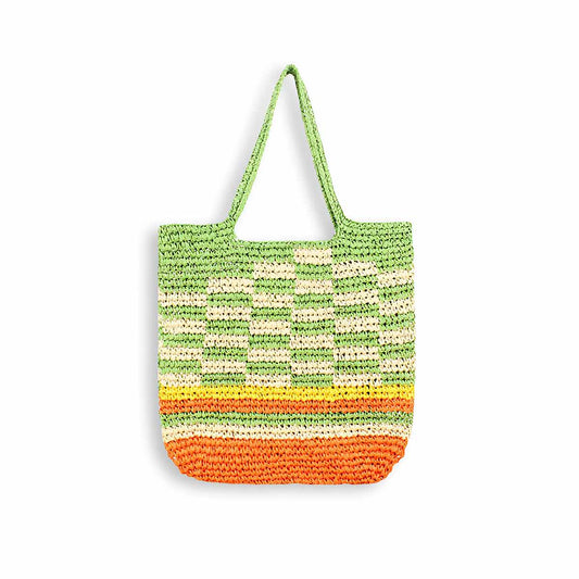 Casual Colorful Square Straw Shoulder Bag