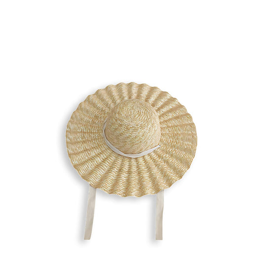 Crown Dome Wavy  Handwoven Wheat Straw Floppy Hat-2yzshop