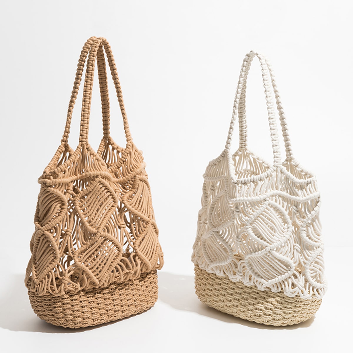 Hand-Knitted Hollow Reed Woven Shoulder Bag-2yzshop