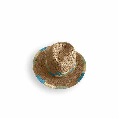 Beach Getaway Color-Edged Fedora Straw Hat-2yzshop