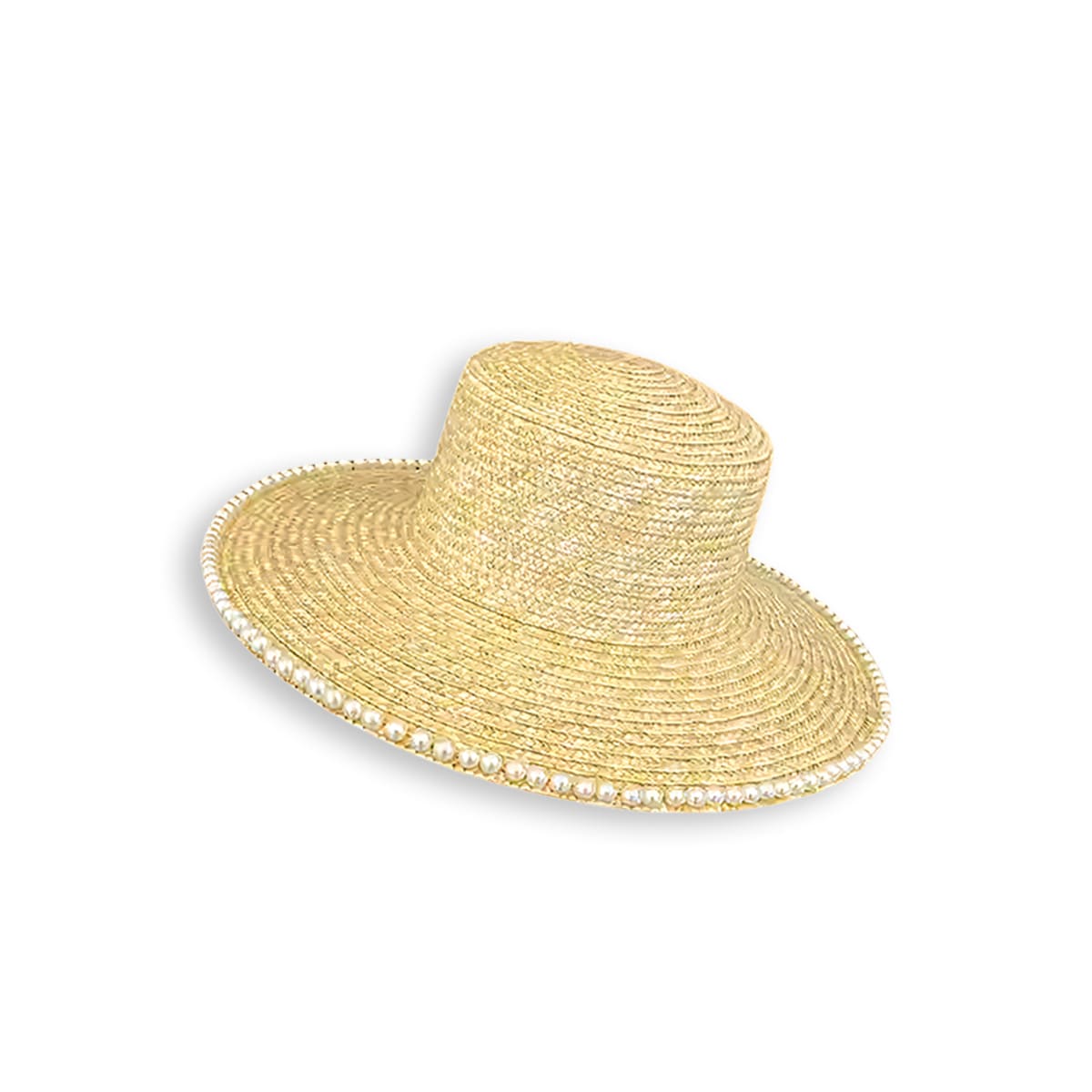 Summer Vacation Pearl-Chained Natural Straw Panama Hat-2yzshop