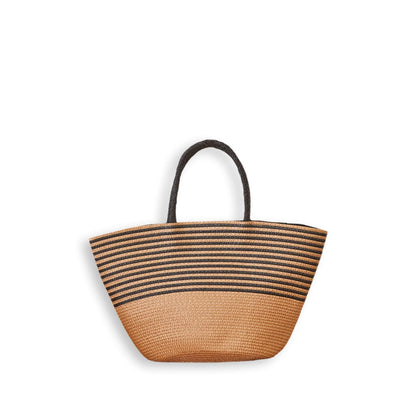 Striped Straw Large-Capacity Tote Bag-2yzshop