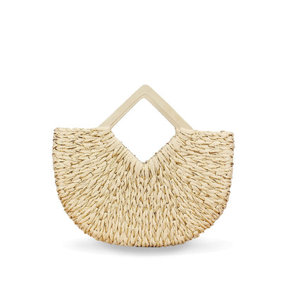 Diamond-Shaped Handbag Woven With Gold Thread And Reed-2YZ Shop