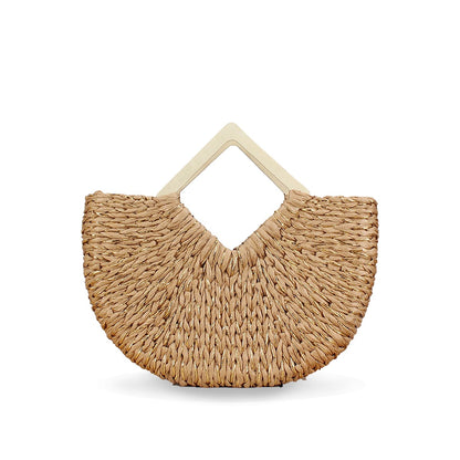 Diamond-Shaped Handbag Woven With Gold Thread And Reed-2YZ Shop