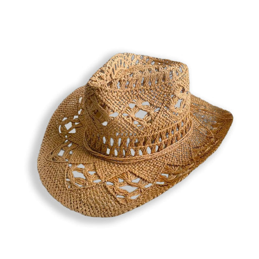 Western Perforated Straw Cowboyhat-2yzshop