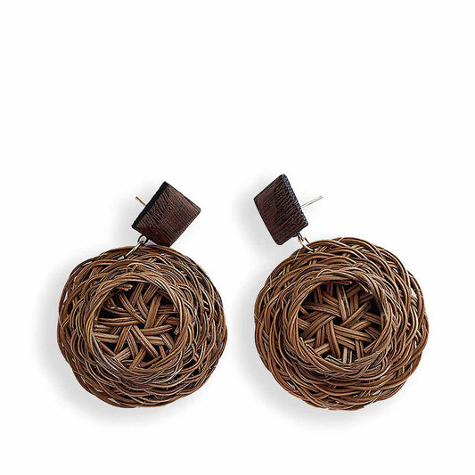 Bohemian Beach Vacation Style Straw Earrings-2yzshop