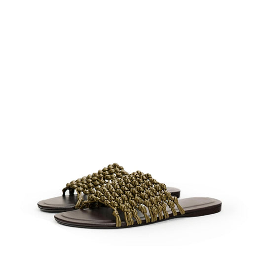 French Woven Flat Sandals-2yzshop