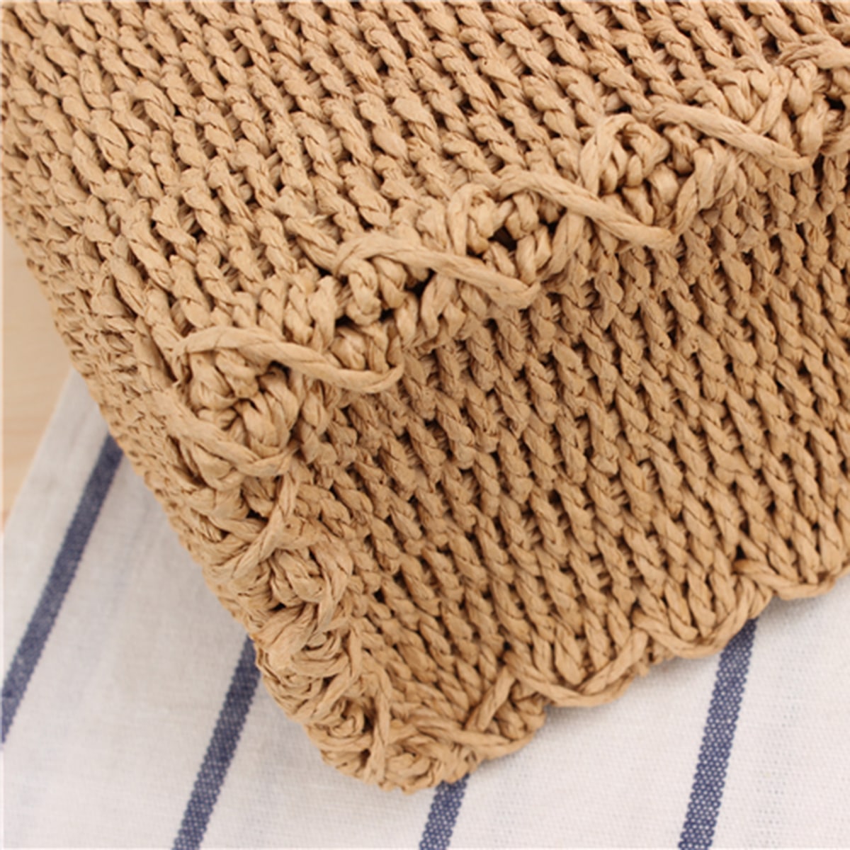 Miniature Square Straw Woven Top Handle Bag-2yzshop