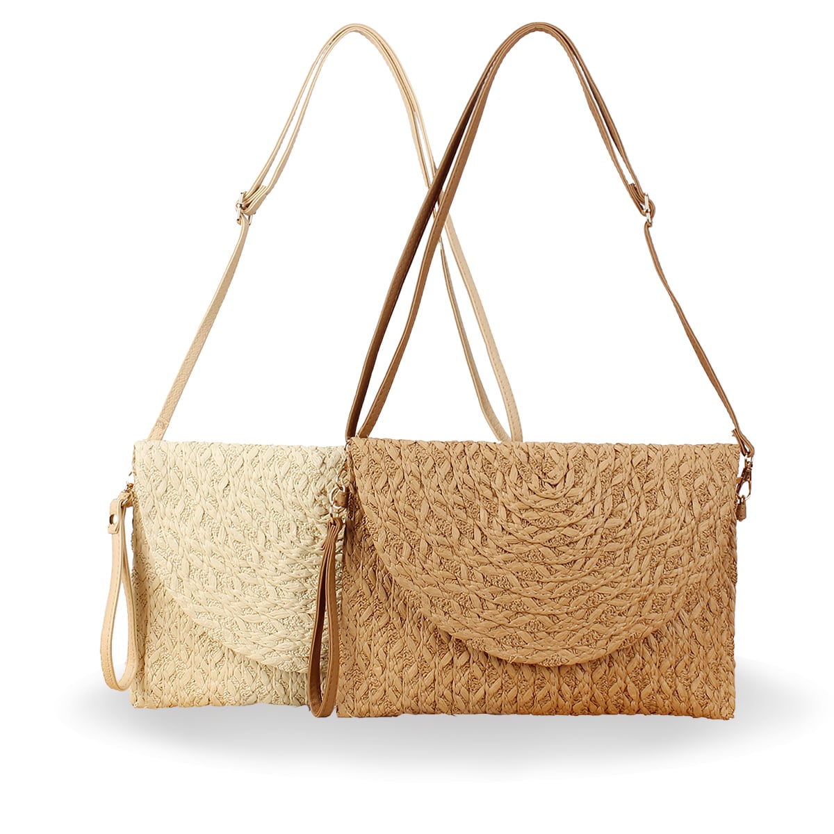 Minimalist Style Straw Weave Envelope Clutch Bag-2yzshop