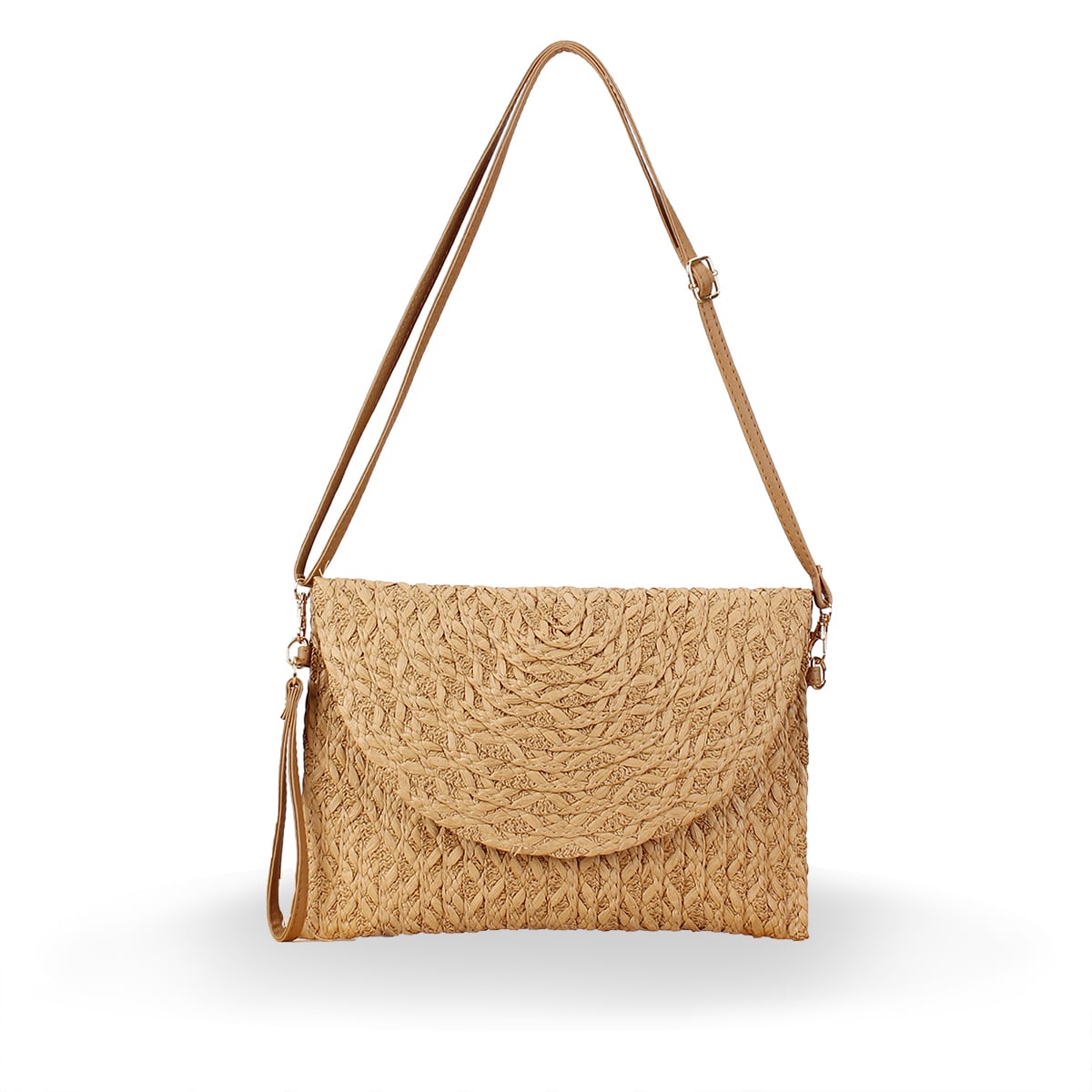 Minimalist Style Straw Weave Envelope Clutch Bag-2yzshop