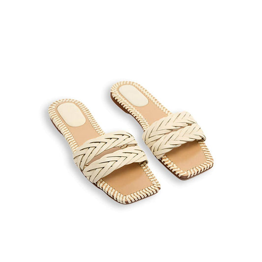 Casual and Sexy Woven Flat Slides-2yzshop