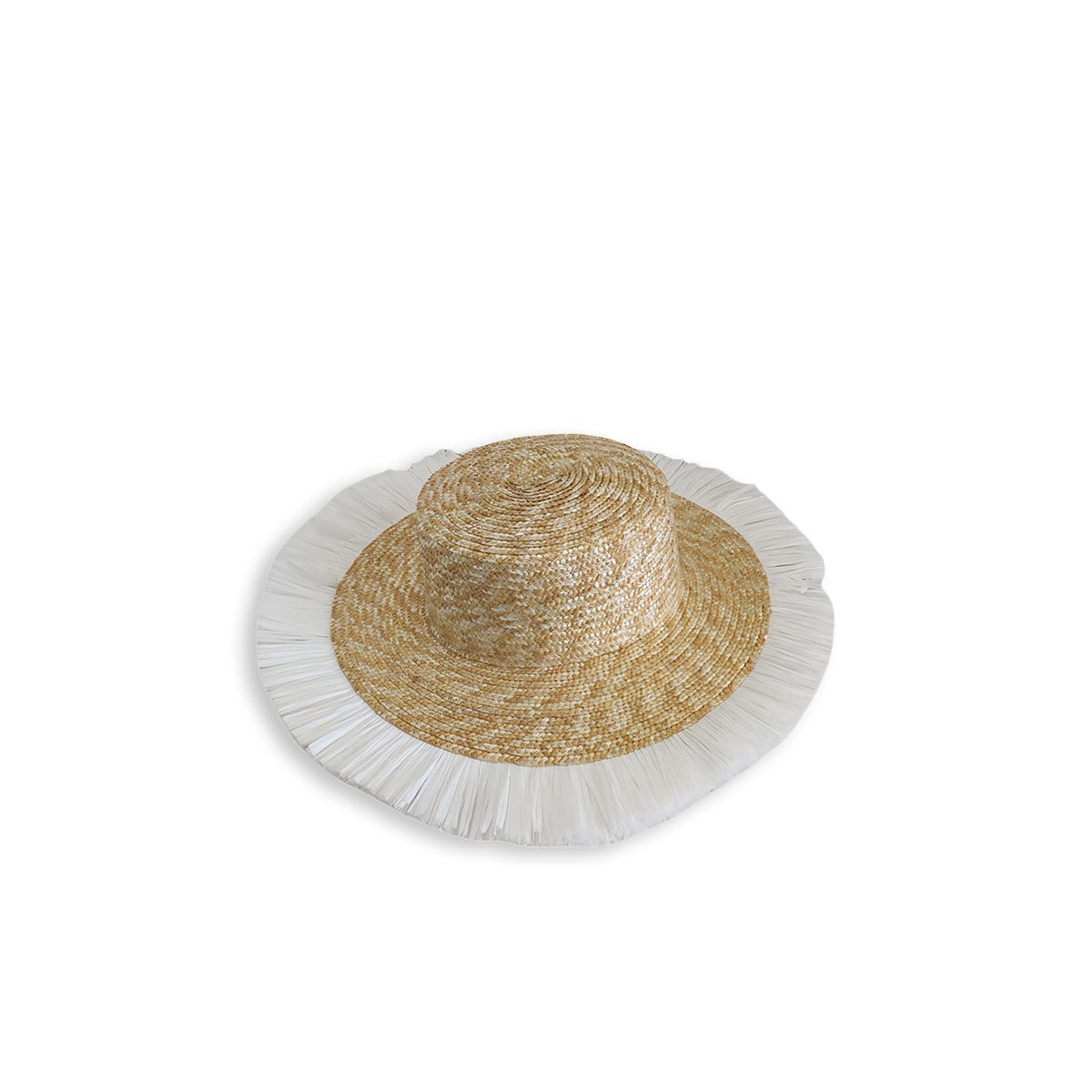 Pearl-Embellished Natural Wheat Straw Panama Hat-2yzshop