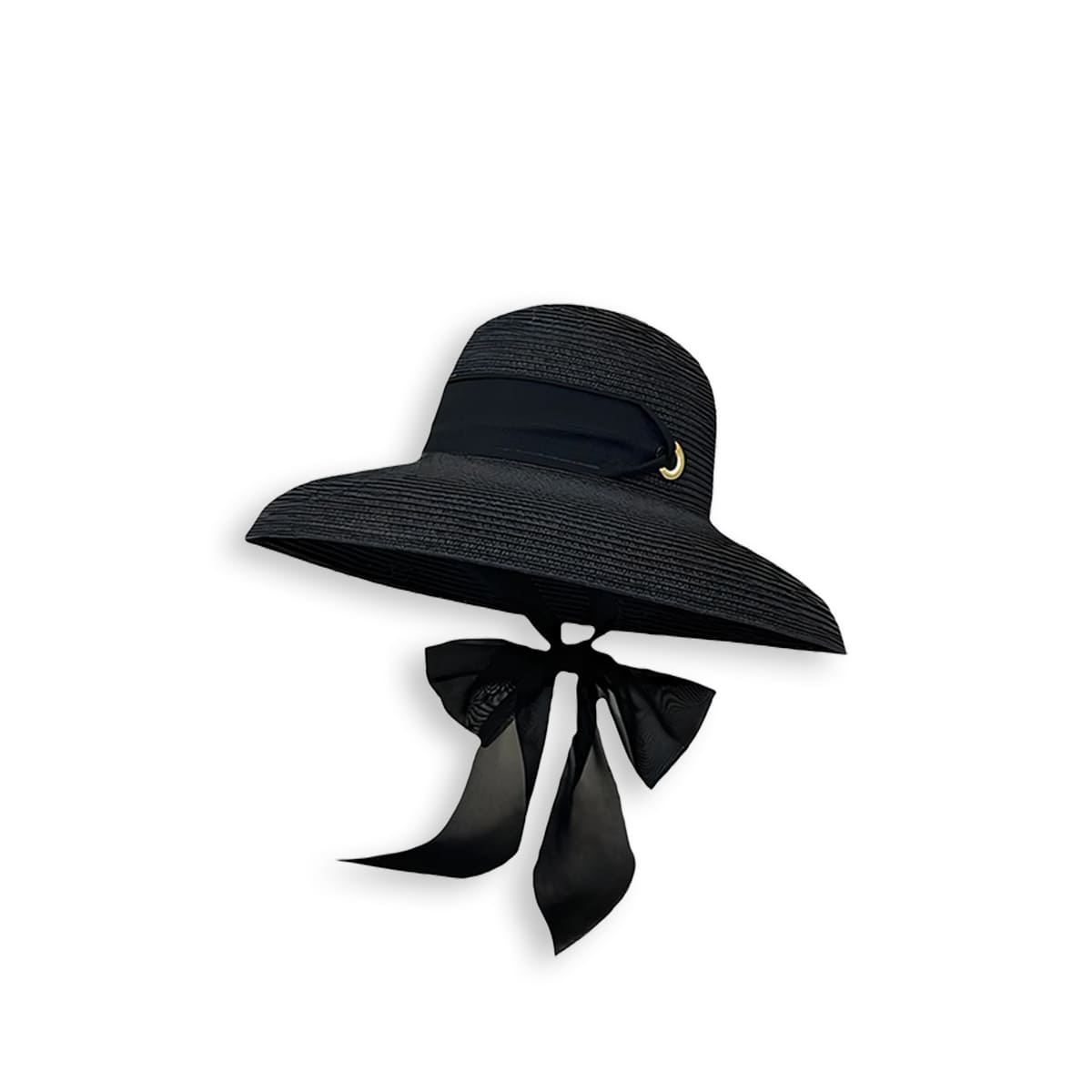 Elegance Bowknot Long Ribbon Bucket Straw Hat