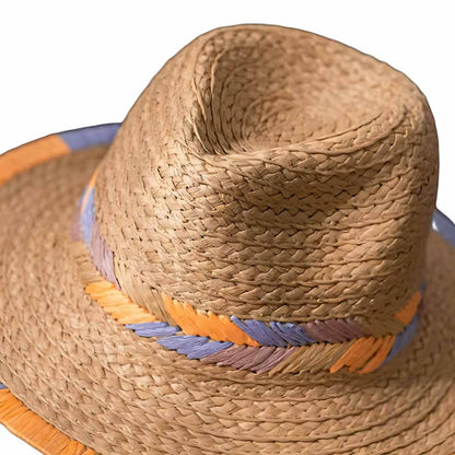 Beach Getaway Color-Edged Fedora Straw Hat-2yzshop