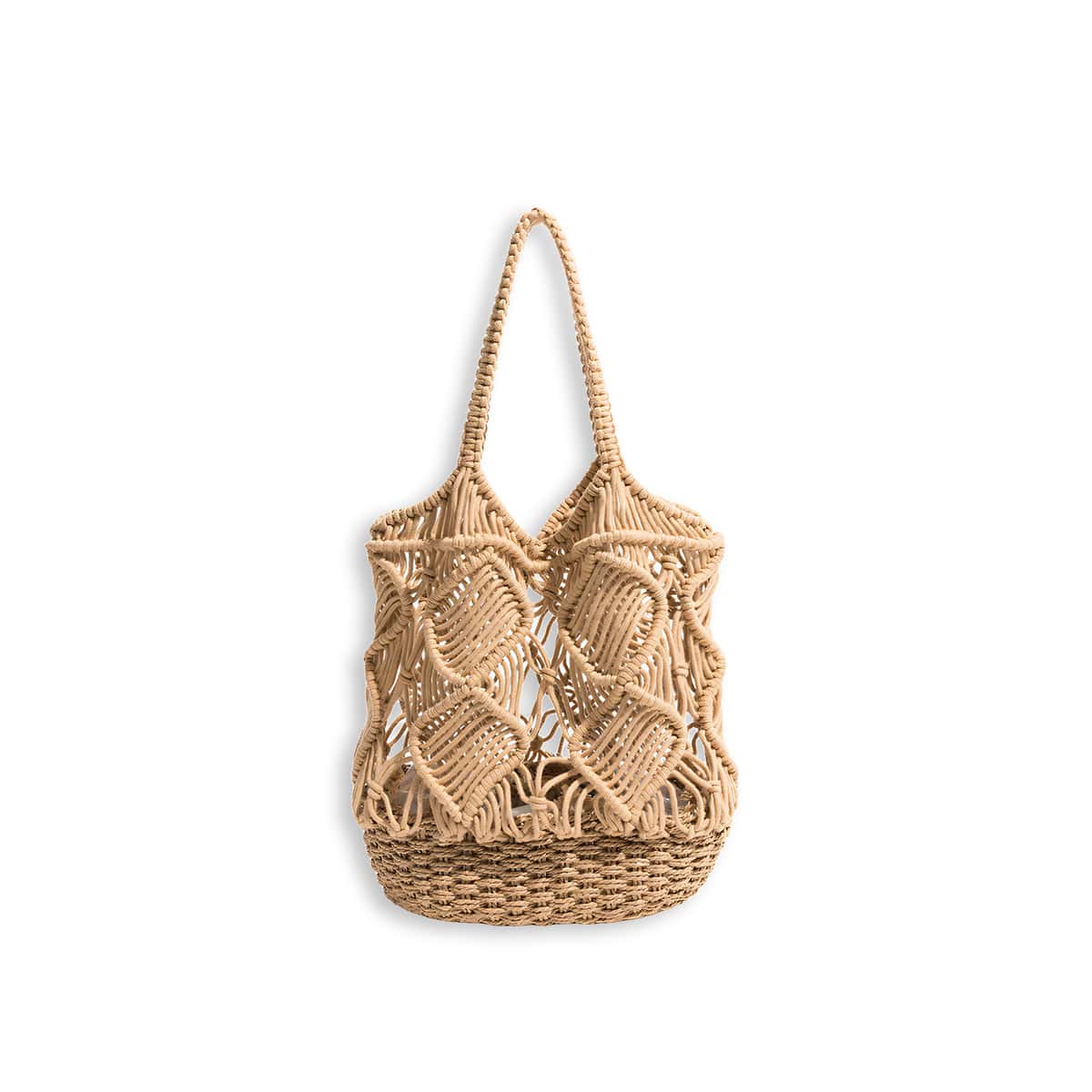 Hand-Knitted Hollow Reed Woven Shoulder Bag-2yzshop